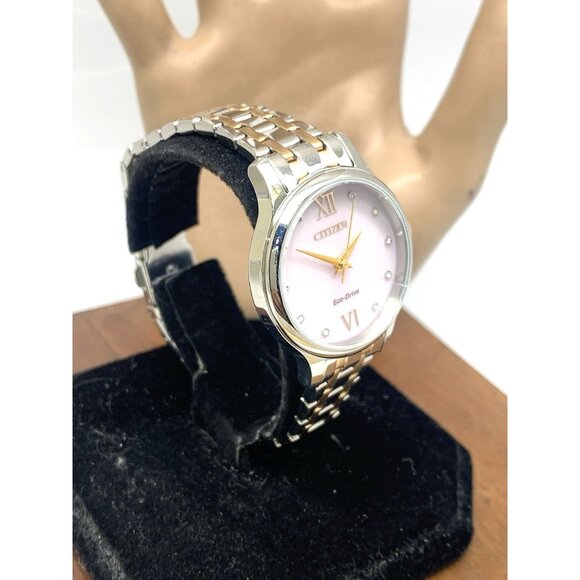Citizen Women's Watch EM0897-51Y Eco Drive Mother of Pearl Dial Two Tone Steel - Picture 14 of 14